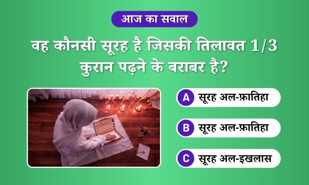 Sawal - Woh Surah jo One third Quran padhne ke barabar